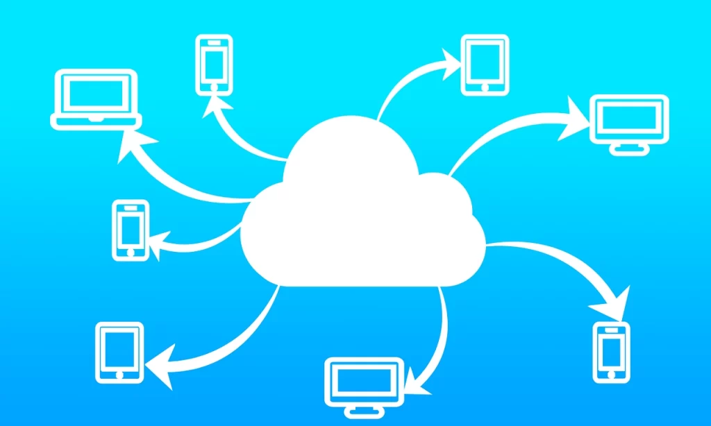 Cloud computing in media illustration