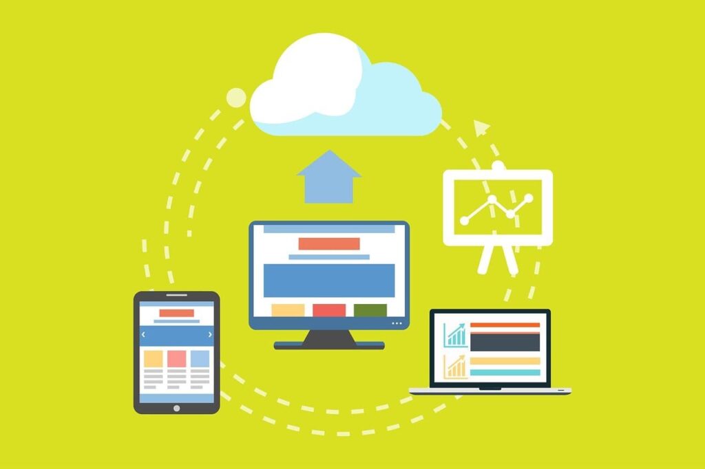 A graphical representation of cloud storage, symbolizing the concept of storing data in the cloud